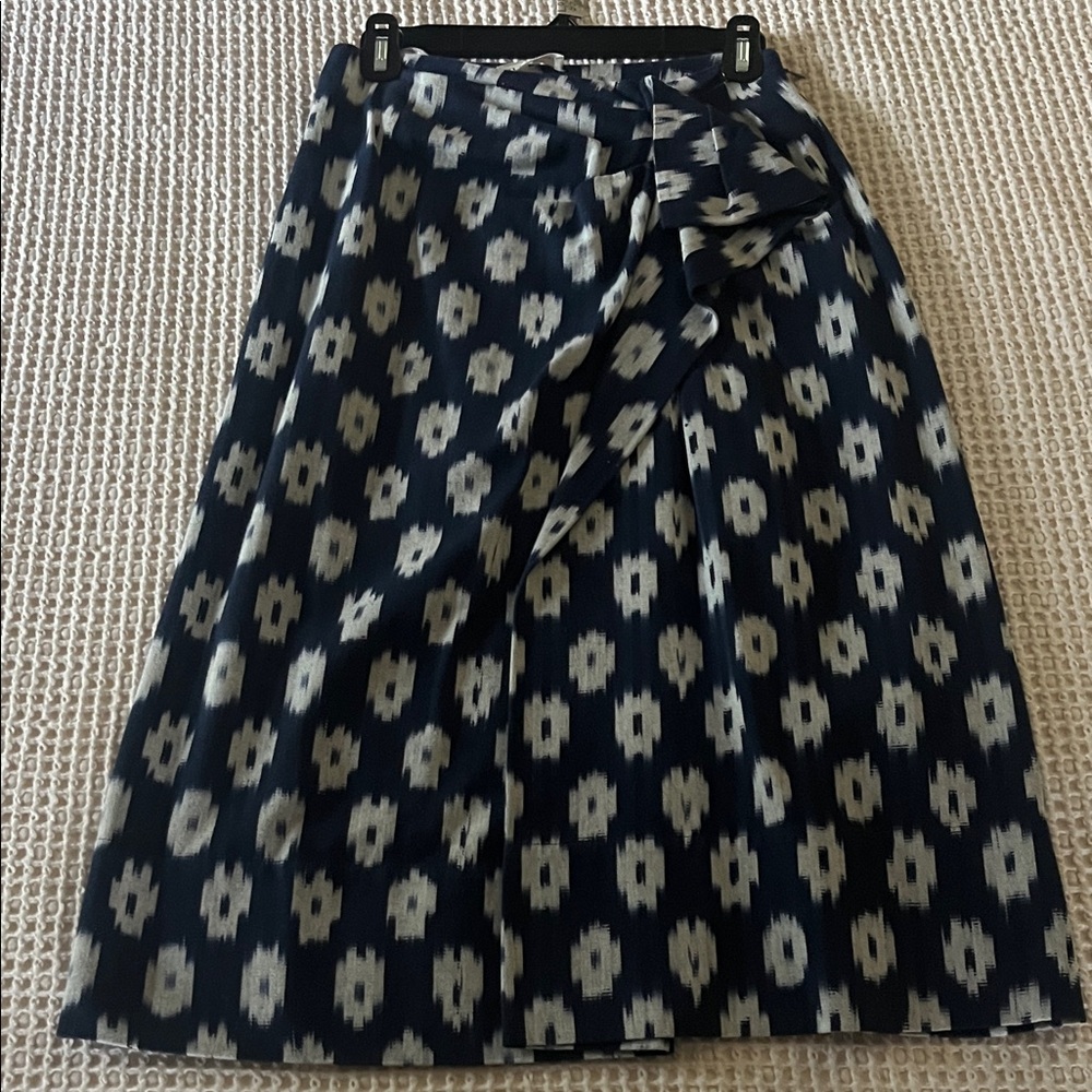 Ulla Johnson Navy and Cream Midi Skirt